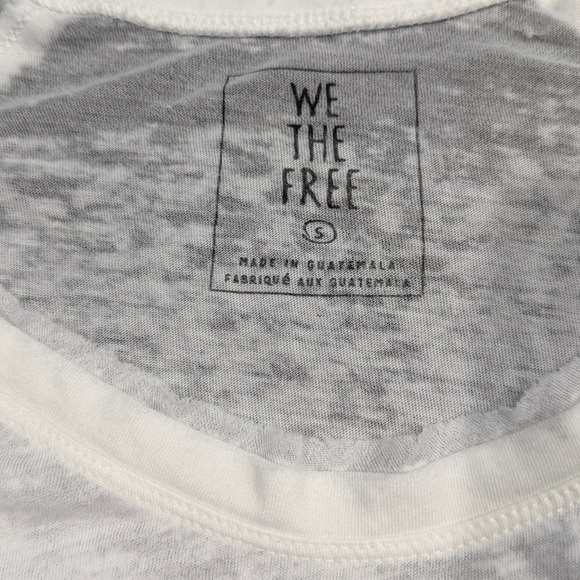 We The Free Ivory Short Sleeve Raw Hem Oversized Moonlight Tee - Picture 3 of 4